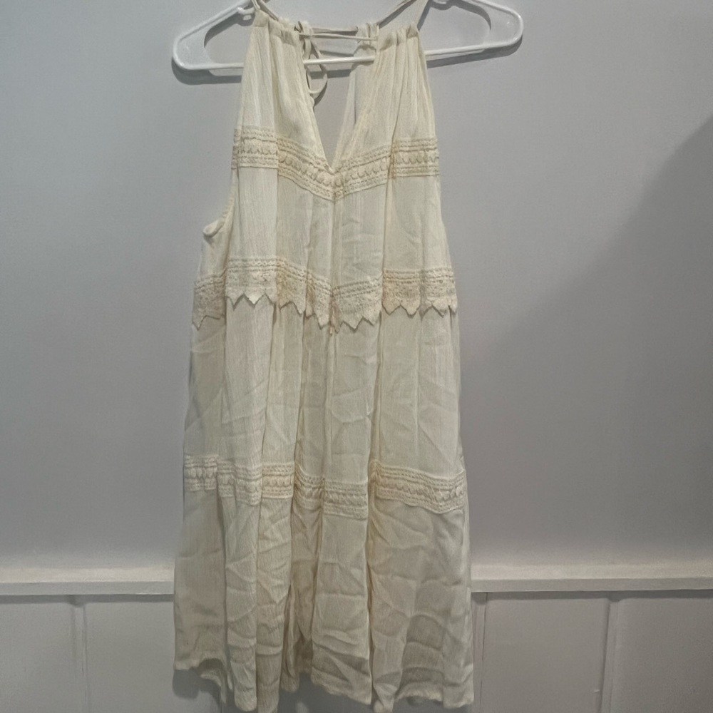 Lacy Cream/Off-White Dress | Size: L